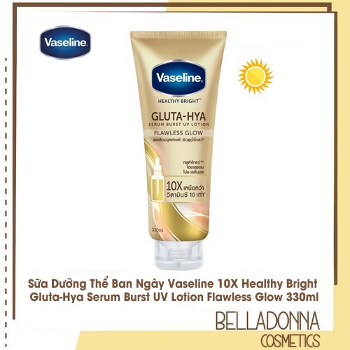 Sữa Dưỡng Thể Trắng Da Ngày Và Đêm Vaseline 10X Healthy Bright Gluta-Hya Serum Burst 330ml