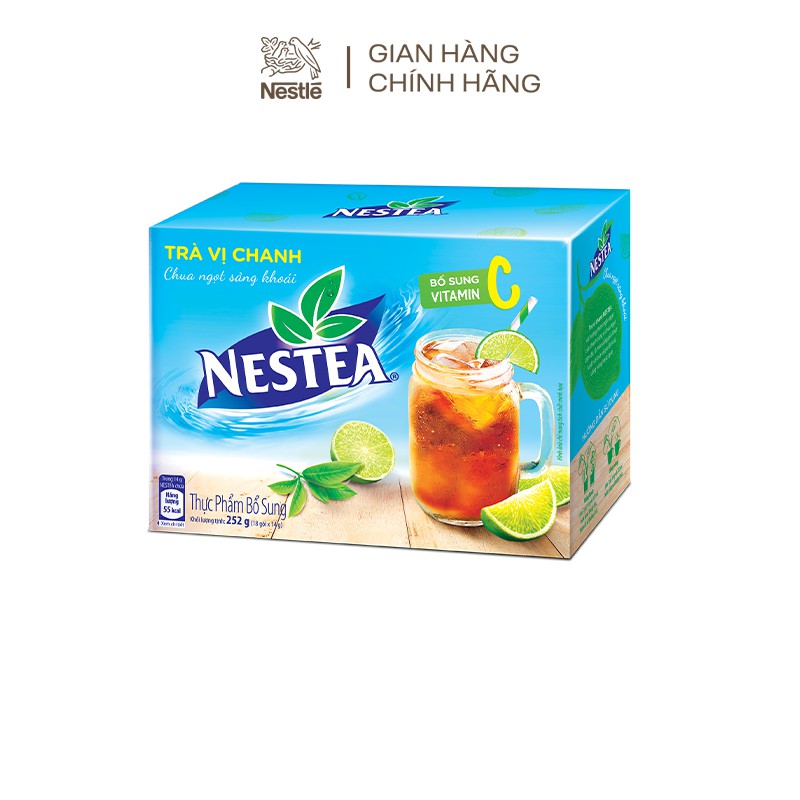 [Tặng túi vải Nestea] Combo 3 hộp trà Nestea vị trà chanh (18 gói x 14g)