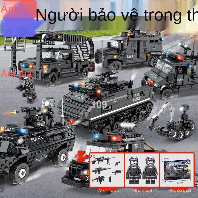 Tương thích với Lego City Police Department Bé trai Xếp hình Lắp ráp Khối Xây dựng Trẻ em 6 tuổi Đồ chơi Xe cảnh sát đặc
