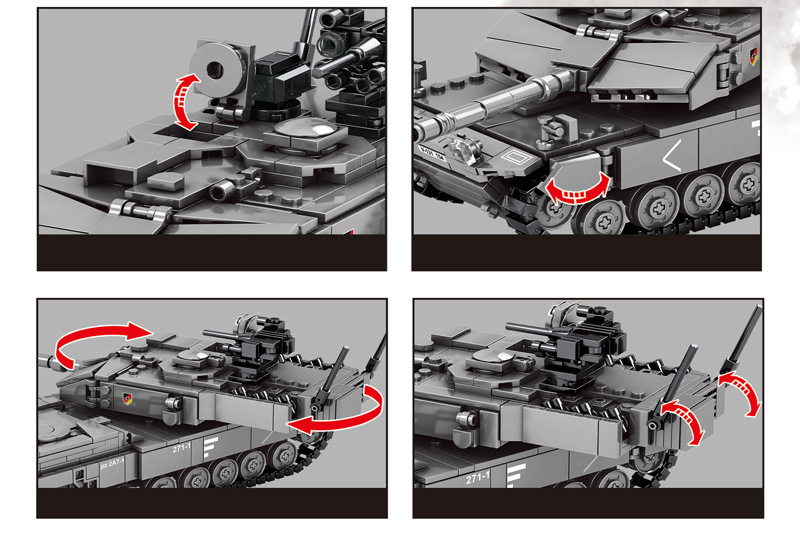 Đồ chơi Lắp ráp Mô hình Creator Expert xe tăng SY0104 Modern military germany tank Leopard zwei A sieben 2A7