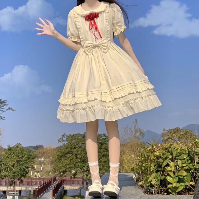 Đầm Lolita Tay Ngắn Dễ Thương Thời Trang Mùa Hè Cho Nữ