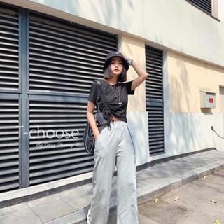 Áo thun nữ rút dây eo chất cottong