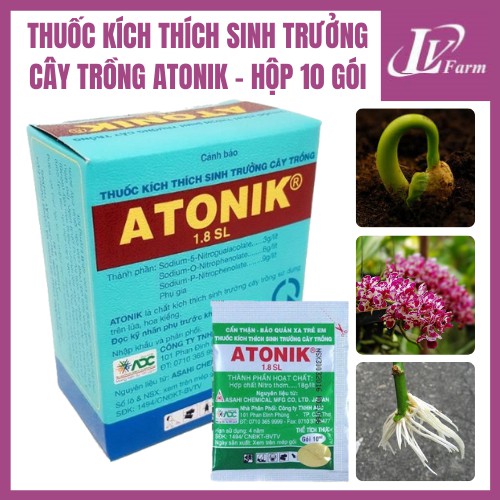 Thuốc Kích Thích Sinh Trưởng ATONIK - Hộp 10 Gói 10ml - Phân Bón Lá Dùng Cho Cây Trồng, Hoa Lan