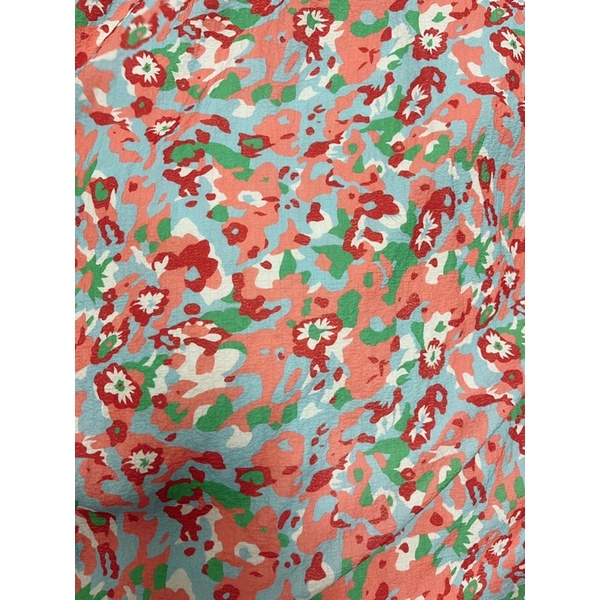 vải đũi nhăn cotton mềm mại co giãn hình khối cam xanh