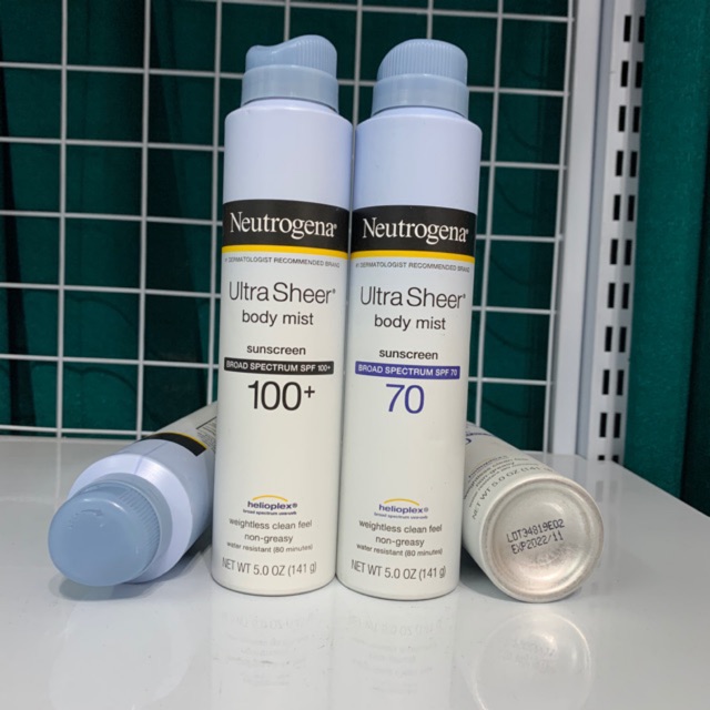 [ Mẫu Mới] Kem chống nắng Neutrogena Ultra Sheer Body Mist 141g