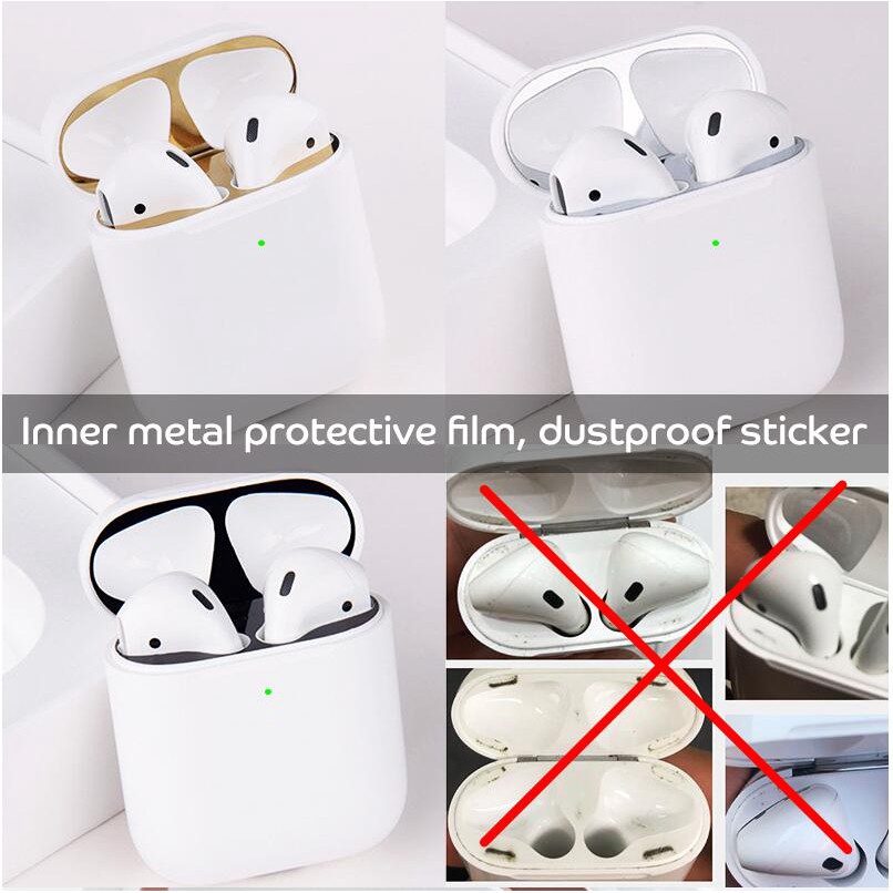 Miếng dán chống bụi cho hộp tai nghe Airpods 1 2