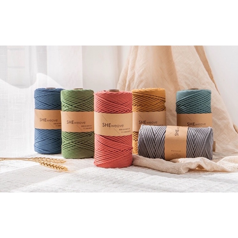 Dây dệt 100% cotton thắt MACRAME, đan, móc sz 3mm