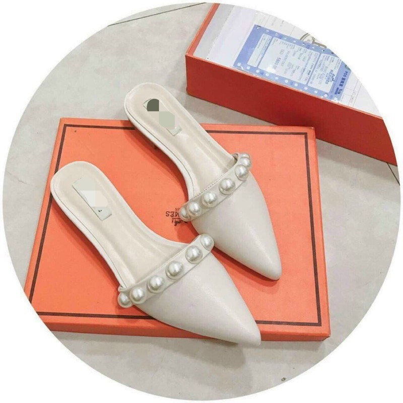 Giày Sục Mui Nhon Đính Ngọc Quai Ngang | BigBuy360 - bigbuy360.vn