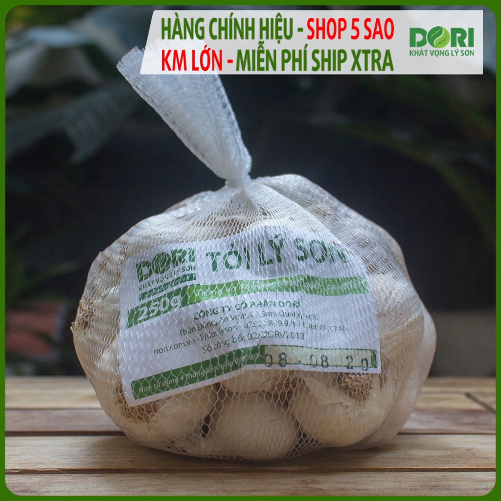 [HCM]Tỏi Lý Sơn Dori - Loại tỏi nhiều tép - Túi lưới 250g - Trồng tại đảo Lý Sơn - Cam kết đúng xuất xứ - Hoàn tiền 200%