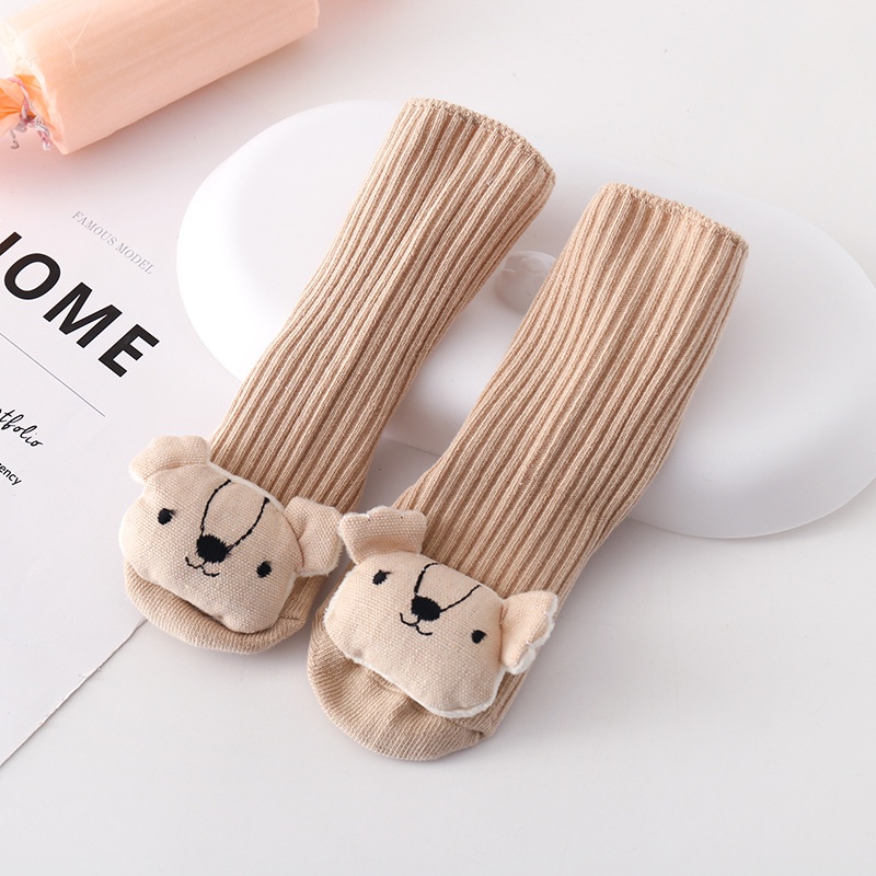 Vớ Cotton Elastci Mềm Mại Co Giãn Chống Trượt Hình Búp Bê Hoạt Hình Dễ Thương Dành Cho Trẻ Em