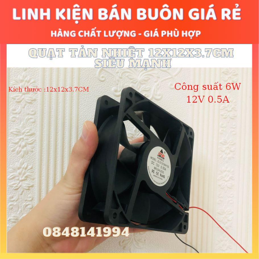 Quạt Tản Nhiệt Siêu Mạnh 12V0.5A 12x12x3.7CM Hãng Fanec cực bền dùng trong công nghiệp