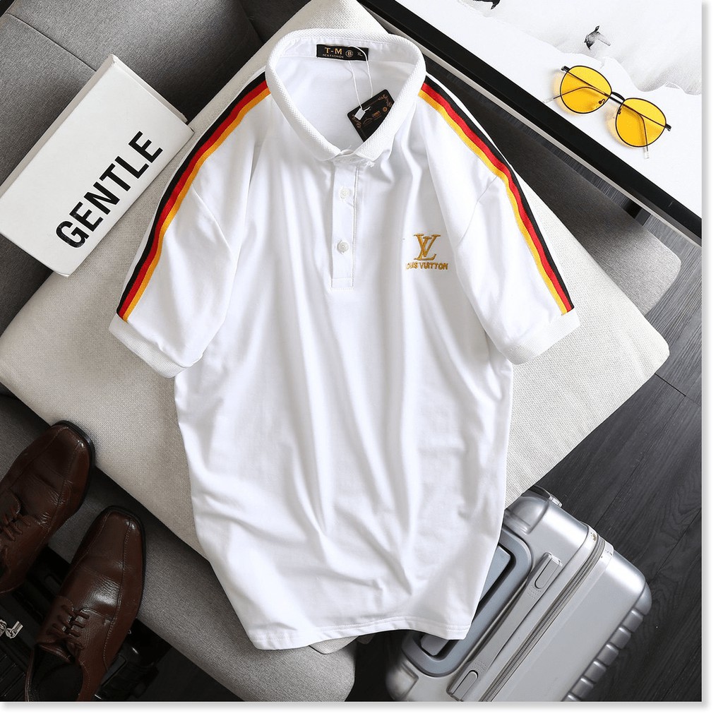 Áo Thun Nam In Thêu Tay Ngắn Cổ Bẻ Hàng Đẹp HP