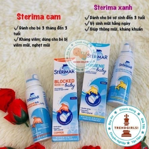Xịt muối biển cá heo cho bé từ 0-3 tuổi Stérimar, 100ml Pháp