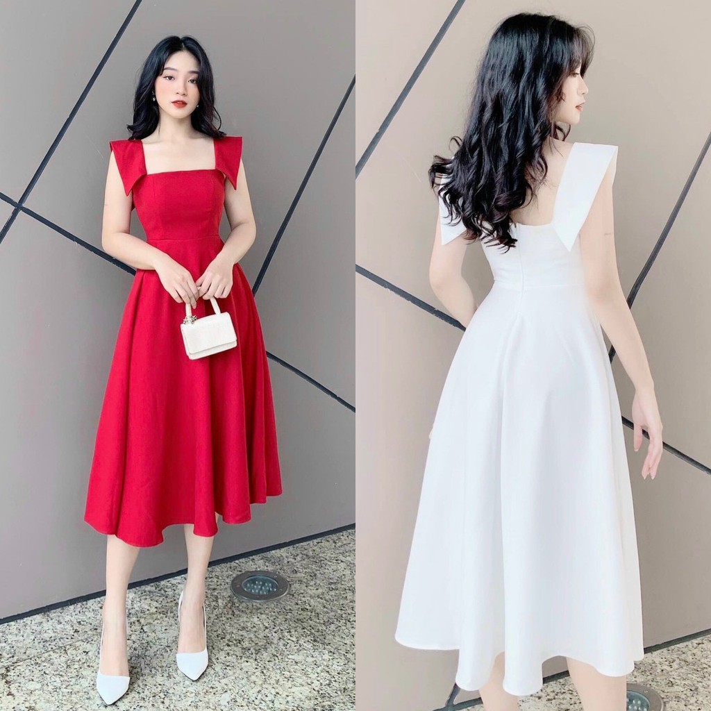 Đầm dự tiệc dạo phố cực xinh chất vải mềm mịn thiết kế may 2 lớp có mút ngực mã [KYMY]