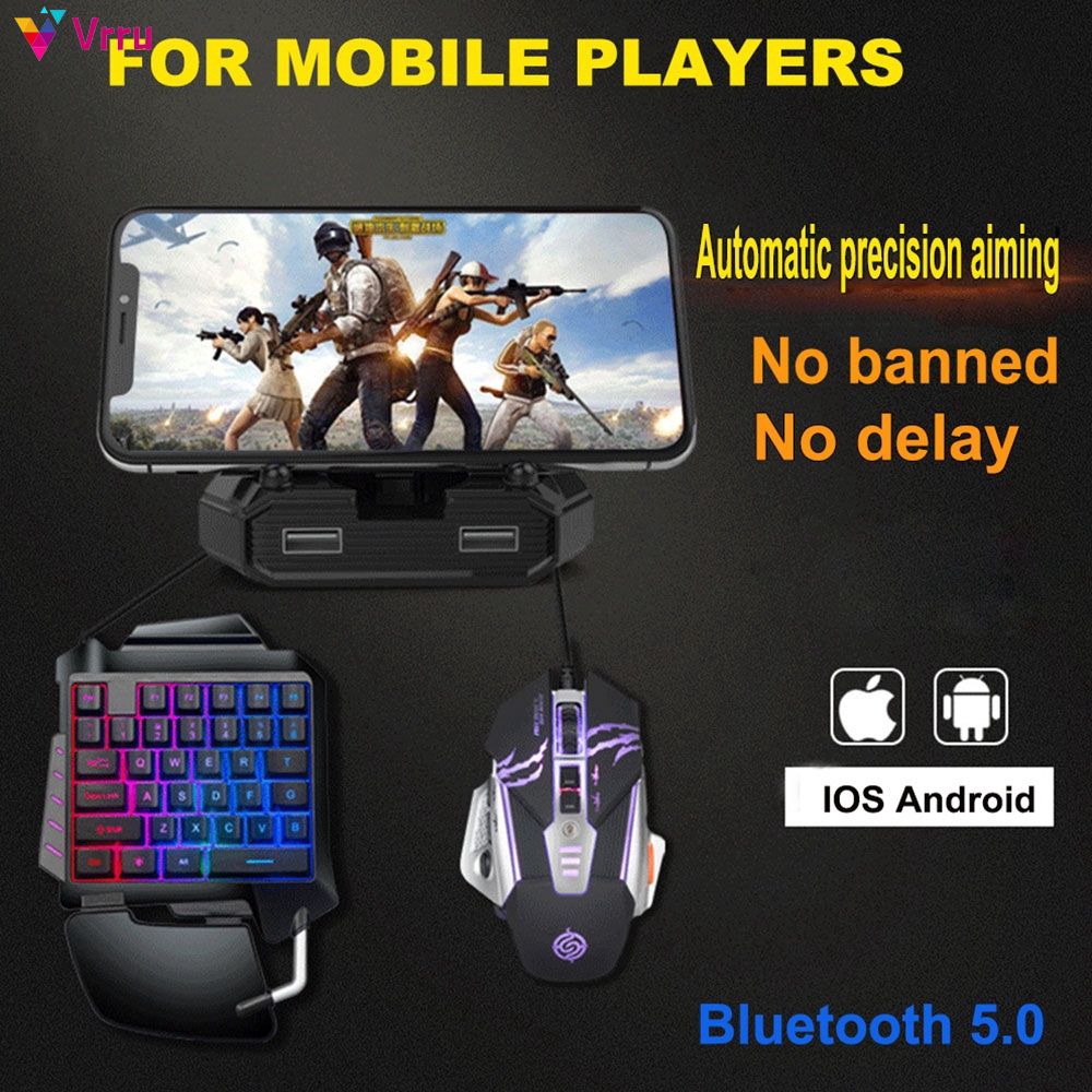 【mouse】 Pubg Mobile Bluetooth 5.0 Android PUBG Controller Mobile Controller Gaming Keyboard Mouse Converter For IOS /Android/PC