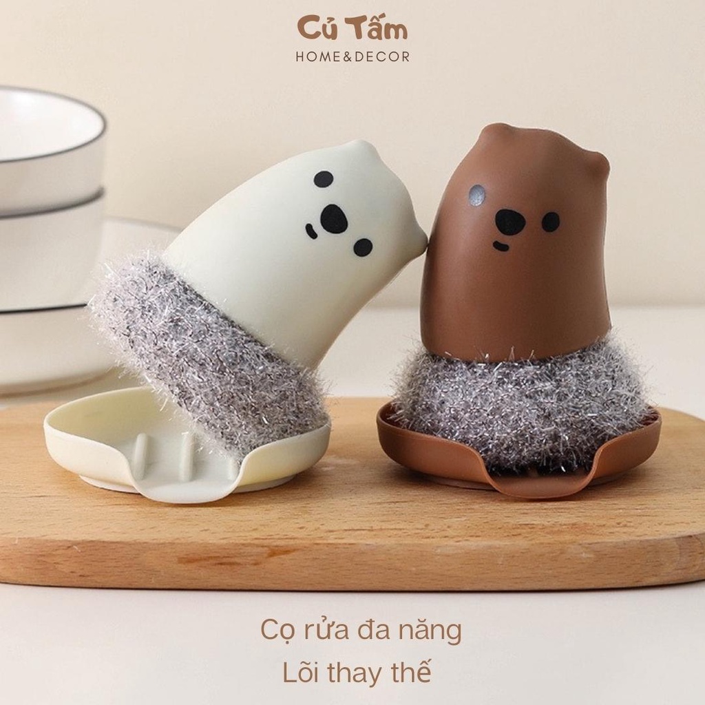 Cọ rửa đa năng, miếng chà nồi đồ nhà bếp có tay cầm tiện lợi- cutam.homedecor