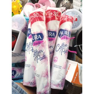 Bông tẩy trang Aura 120 miếng + 30 miếng Free