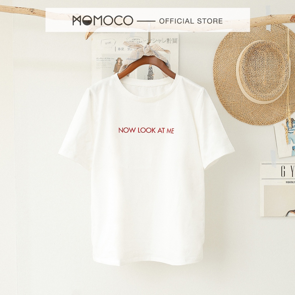Áo Thun 100% Cotton MOMOCO In Slogan Cá Tính Độc Đáo Chất Liệu Thoáng Mát Freesize  M1608