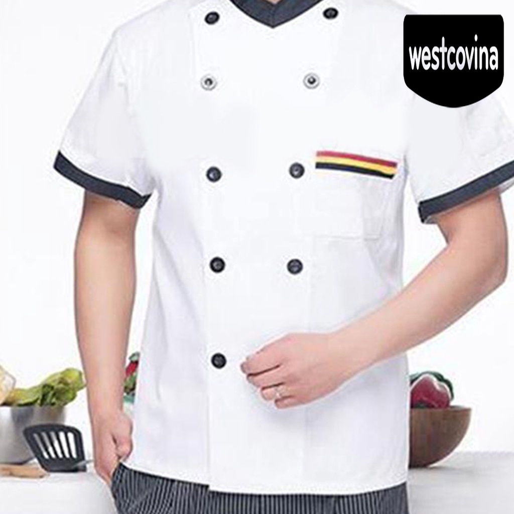 [Hot]☀ Áo Khoác Đầu Bếp Cổ Đứng Unisex