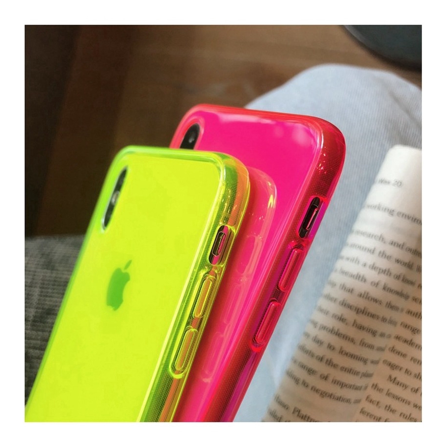 Ốp điện thoại mềm trong suốt màu dạ quang cho iPhone 11 Pro Max XR X XS Max 7 8 Plus