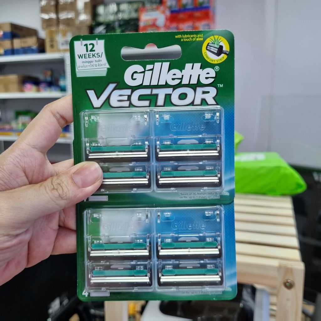 Lưỡi Dao Cạo Râu GILLETTE Vector - Lưỡi dao cạo 2 Lưỡi - 4 lưỡi /1 vỉ