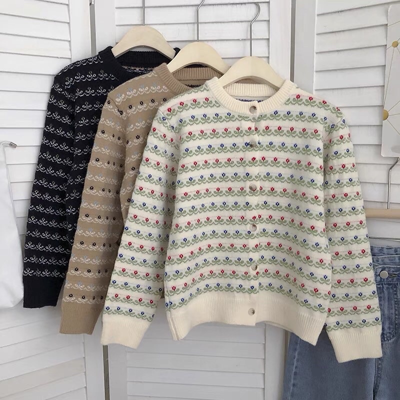 Cadigan, áo len mùa thu đông nhẹ nhàng sang chảnh Aimee closet