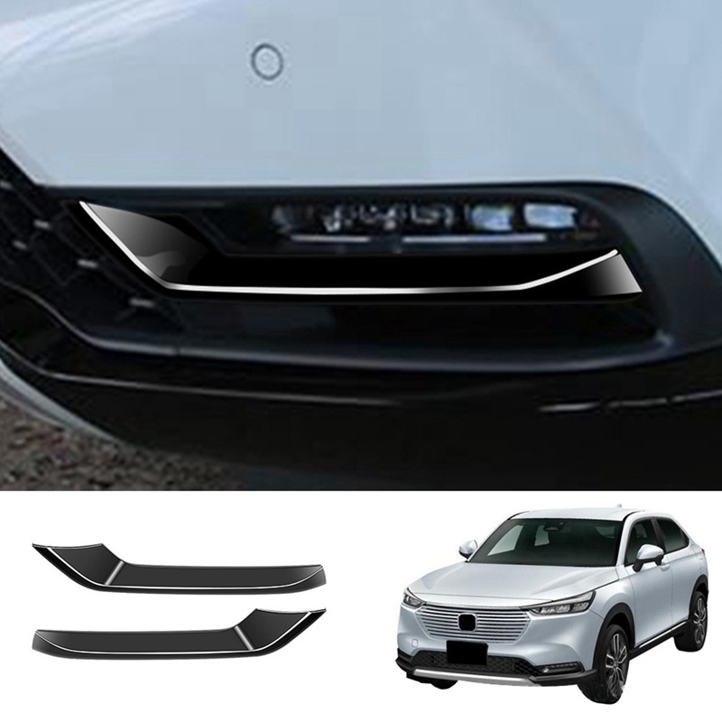 Khung Gắn Đèn Sương Mù Phía Trước Màu Đen Bóng Cho Xe Hơi Honda HRV HR-V Vezel 2021 2022