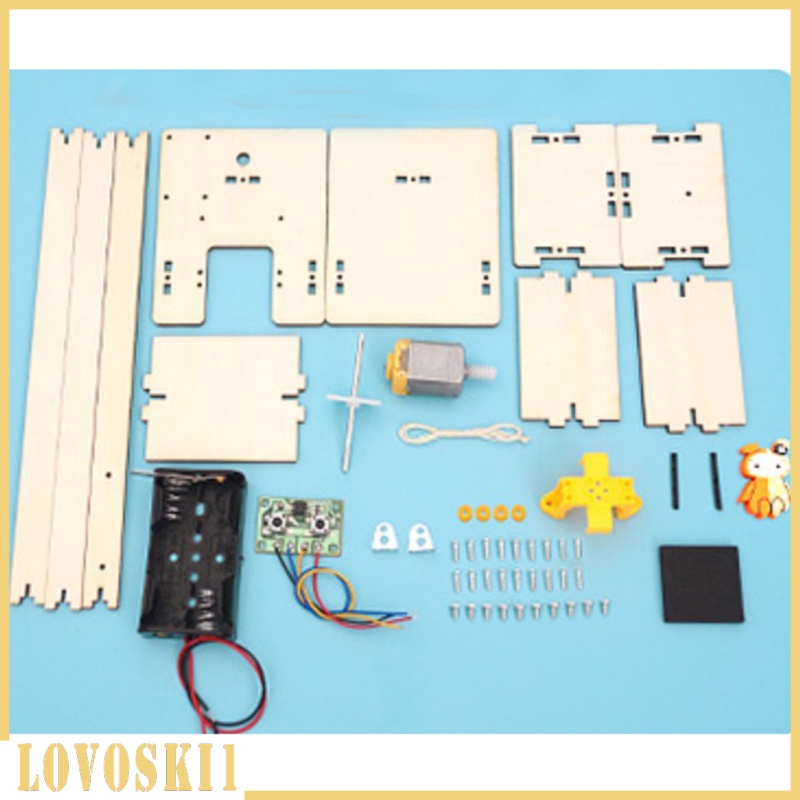 [LOVOSKI1]Assemble DIY Electric Lift Kids Science Toys Physic Experiment Elevator Assembly