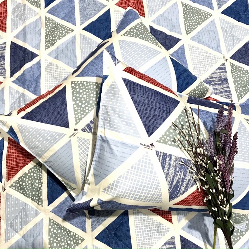 Drap cotton Thắng Lợi, ga giường chuẩn logo CTY cao cấp siêu đẹp mẫu TAM GIÁC ĐỎ