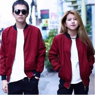 Áo khoác nam nữ bomber kaki 2 lớp