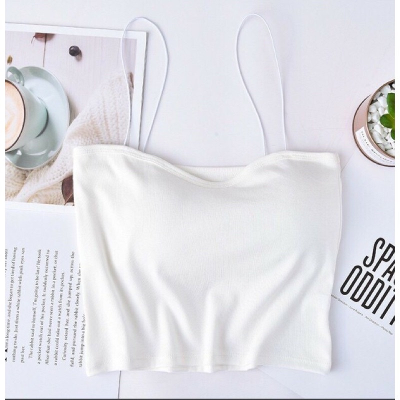 (LOẠI ĐẸP) Áo Bra 2 Dây Mảnh Dáng Lửng #2055 áo hai dây nữ