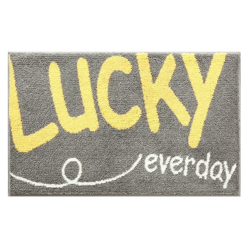 Thảm Lau Chân Sợi Len Thấm Hút Lucky Trang Trí Cửa Ra Vào