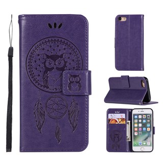 Bao da điện thoại họa tiết chim cú và dreamcatcher dập nổi 3D cho IPhone 6 Plus/6S Plus