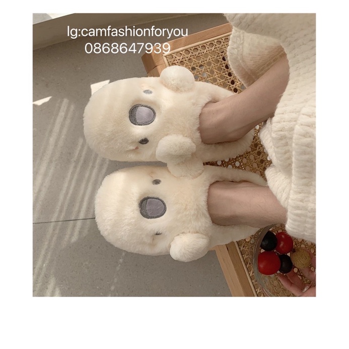 [03CAM] Dép bông hoạt hình dễ thương  nam nữ mùa thu và mùa đông đế dày chống trượt