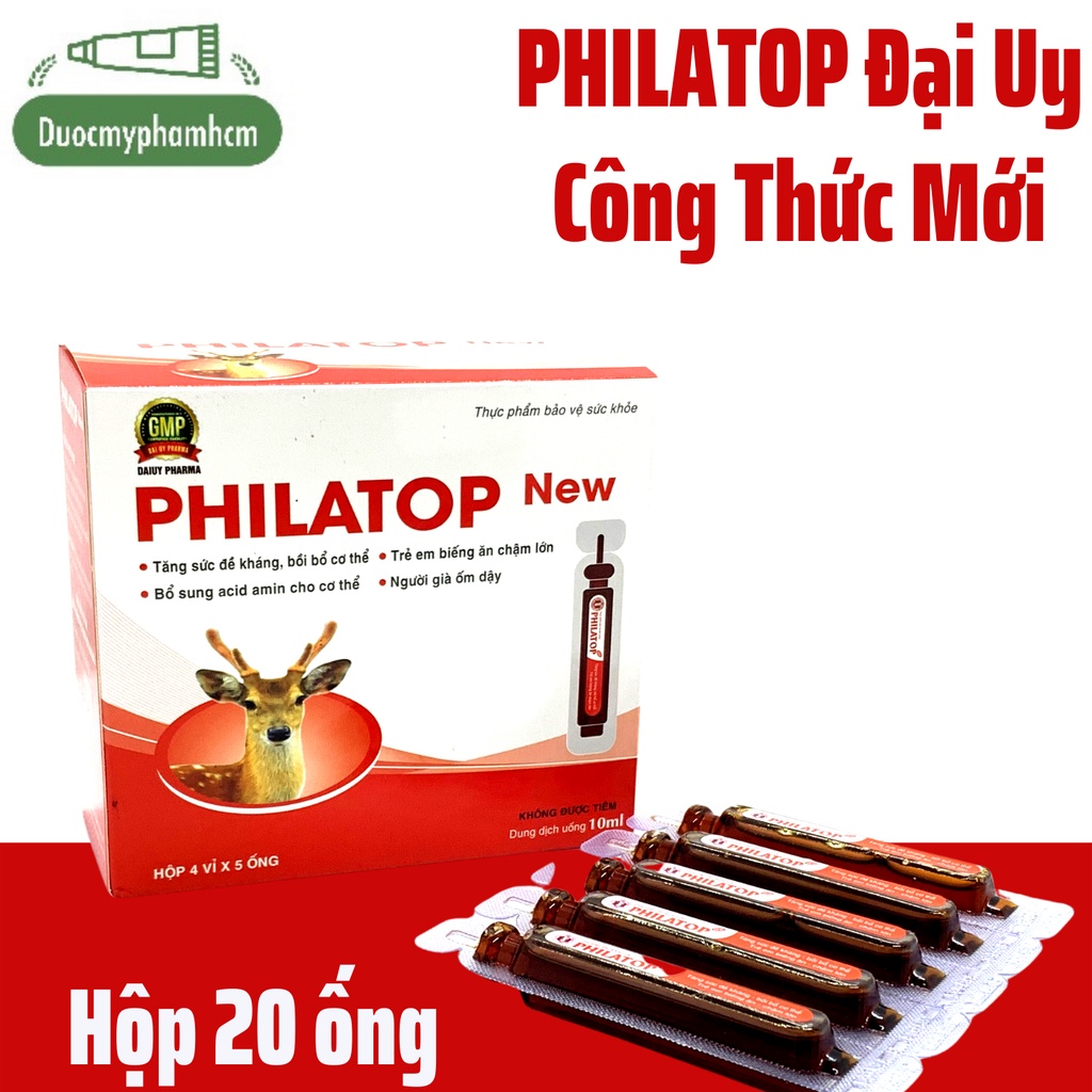 Philatop New Đại Uy- Công Thức Mới, Ống Nhựa, dùng cho trẻ biếng ăn chậm lớn (hộp 20 ống)