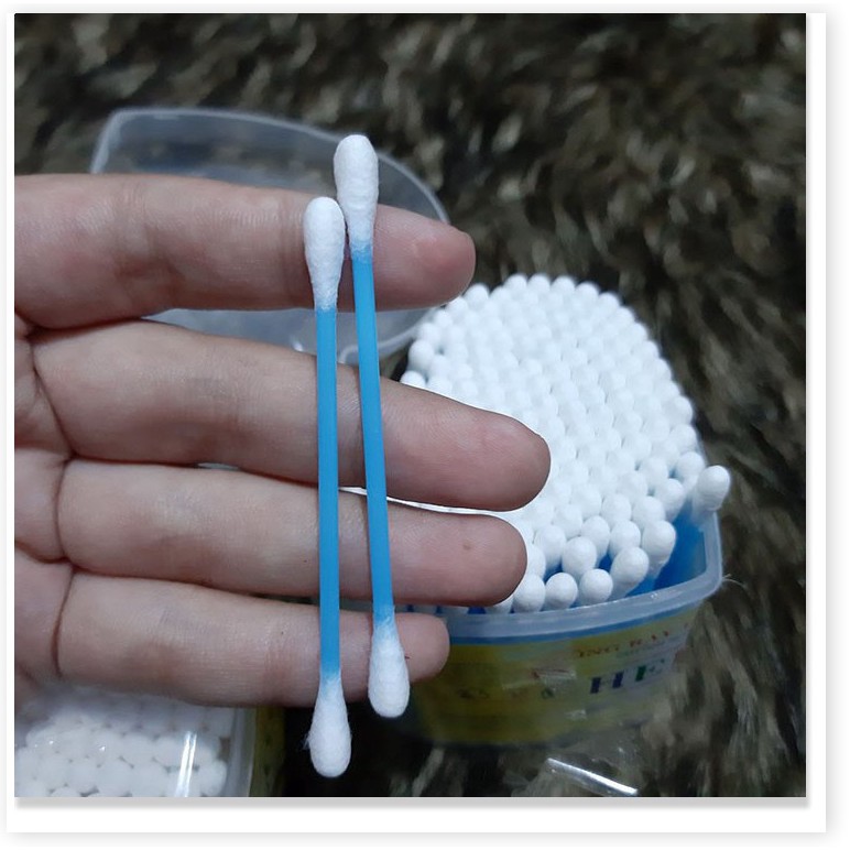 Bông ráy tai trẻ em 🤗MiễnShip🤗 Bông ráy tai trẻ em lõi nhựa hello hộp trái tim 240 que chất liệu cotton