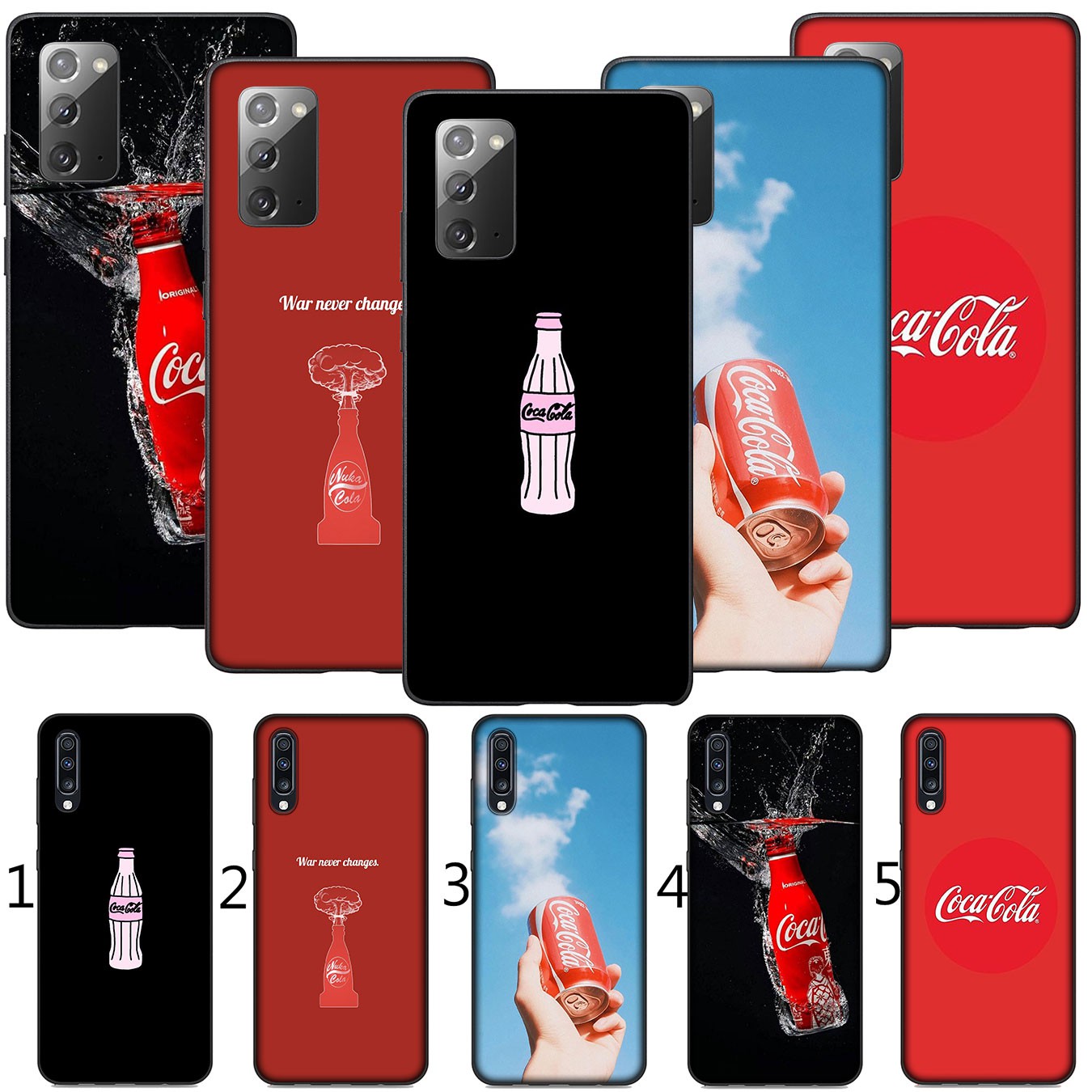 Samsung Galaxy S21 Ultra S8 Plus F62 M62 A2 A32 A52 A72 S21+ S8+ S21Plus Casing Soft Silicone Phone Case red Coca Cola Coke logo Cover