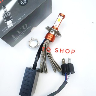 Đèn pha led 3 tim xe máy siêu sáng tản nhiệt đuôi nhôm-cyt chính hãng