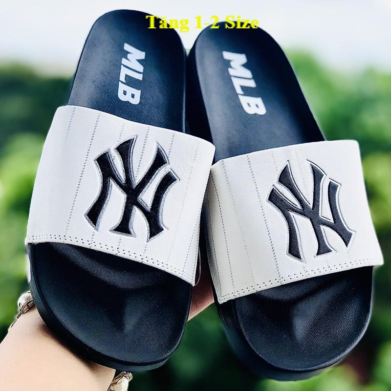 Dép unisex 𝐌𝐋𝐁 𝐍𝐘❤️FREESHIP + Hộp❤️ dép mlb quai ngang thể thao nam nữ, kèm tem tag mác đầy đủ, mlb Ny trơn