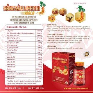 hồng sâm linh chi(hộp 40 ngày dùng 1v)