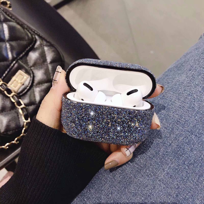 Vỏ Bảo Vệ Hộp Đựng Tai Nghe Airpods Bằng Nhựa Cứng Lấp Lánh