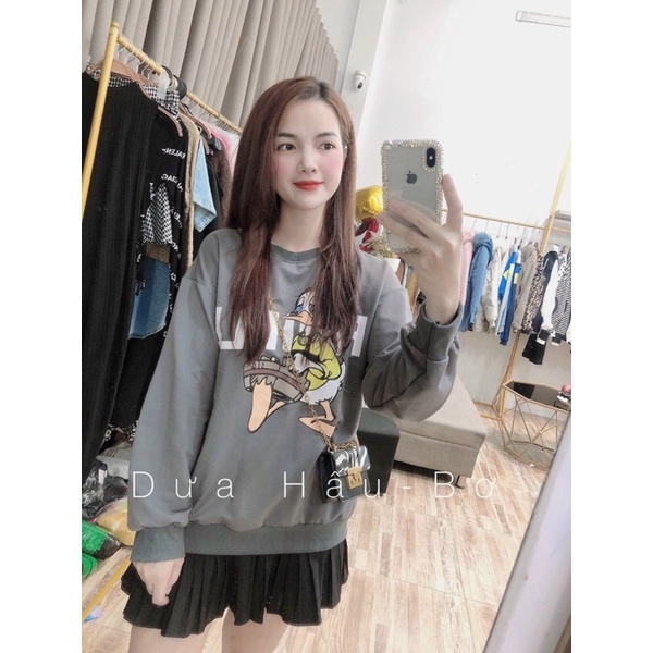 [Siêu đẹp ] Áo Nỉ dài tay Hình Chữ form rộng freesize 40kg_68kg hot hít đẹp xuất sắc ( kèm ảnh thật) | BigBuy360 - bigbuy360.vn