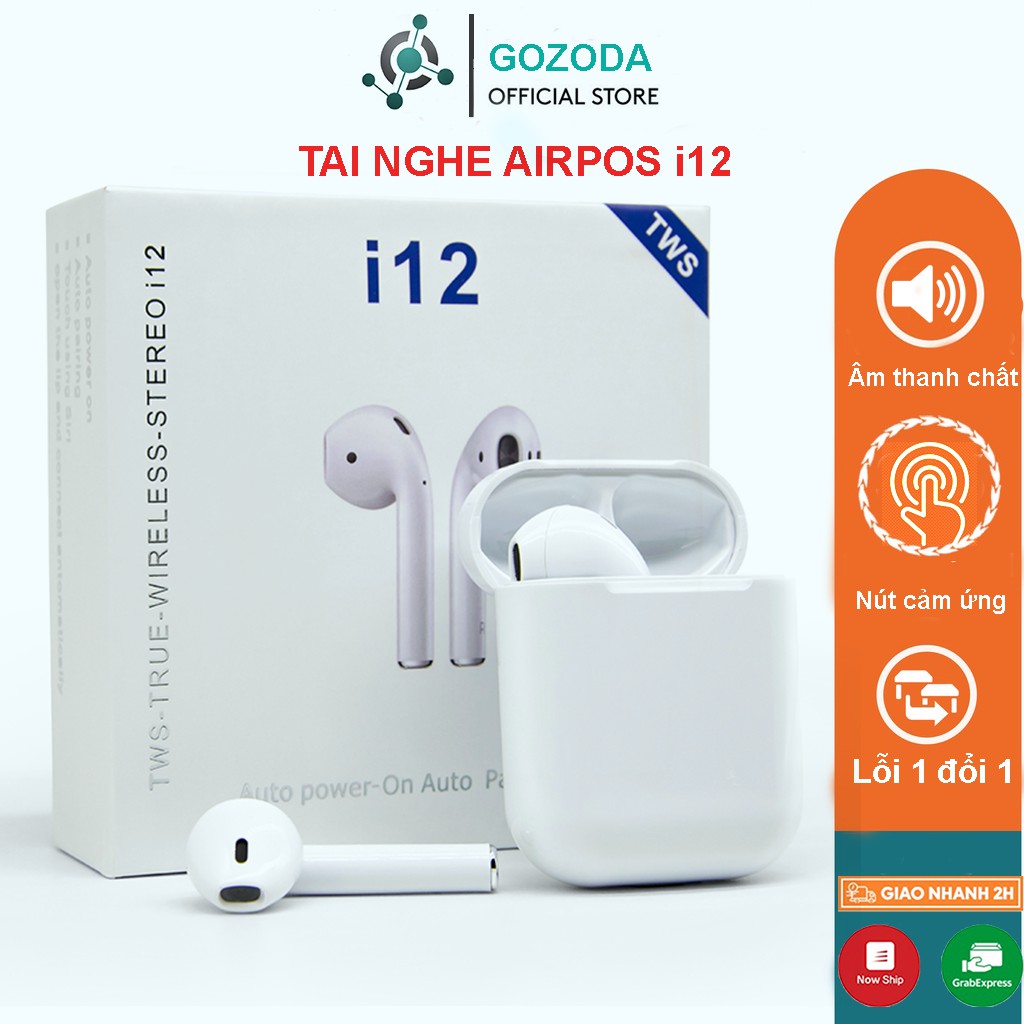 Airpods i12s V5.0 Phiên Bản Mới Nhất kết nối BLUETOOTH Cao Cấp