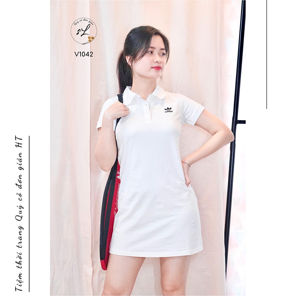 Váy Polo thể thao cao cấp, dáng chữ A, 2 màu trắng đen basic, mã V1041 - V1042 - V1061(ảnh thật)