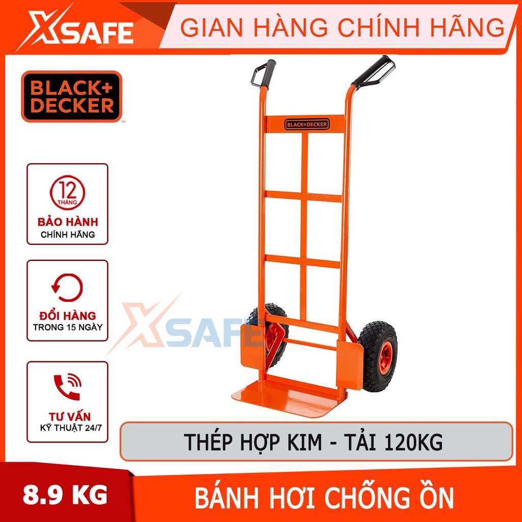 Xe đẩy hàng Black&amp;Decker BXWT-H301 Xe kéo hàng kích thước 520x1160x450mm tải trọng 120kg, hợp kim thép cao cấp - xsafe