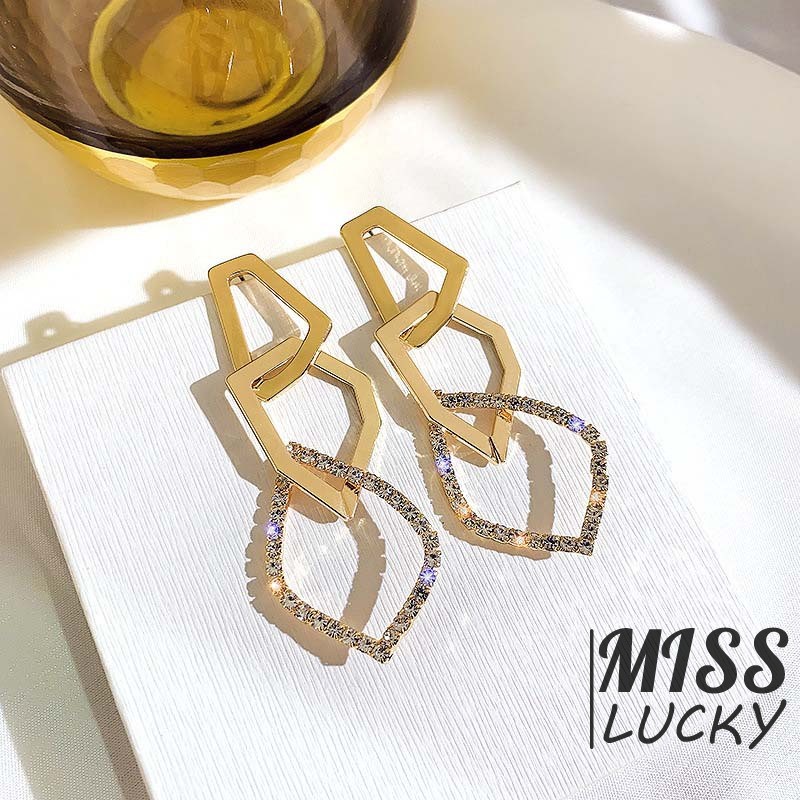 Khuyên tai nữ kiểu dáng hình học thời trang cá tính