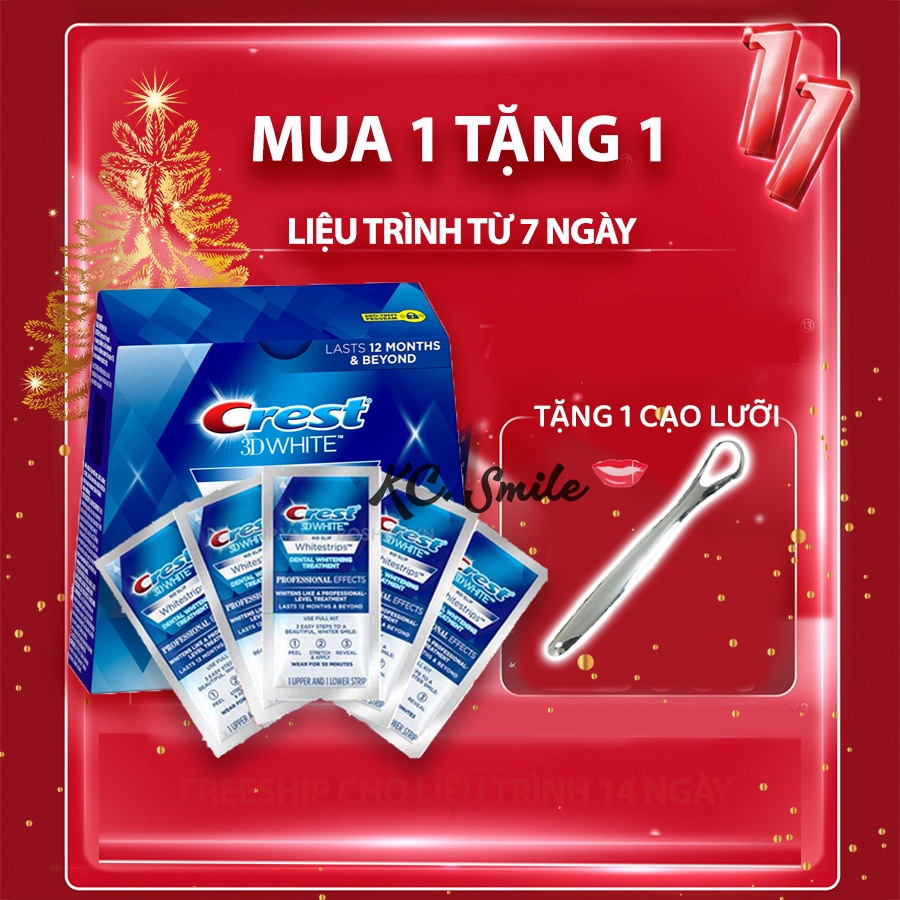 Full Liệu trình 20 ngày (20 gói) miếng dán trắng răng Crest Professional Effects