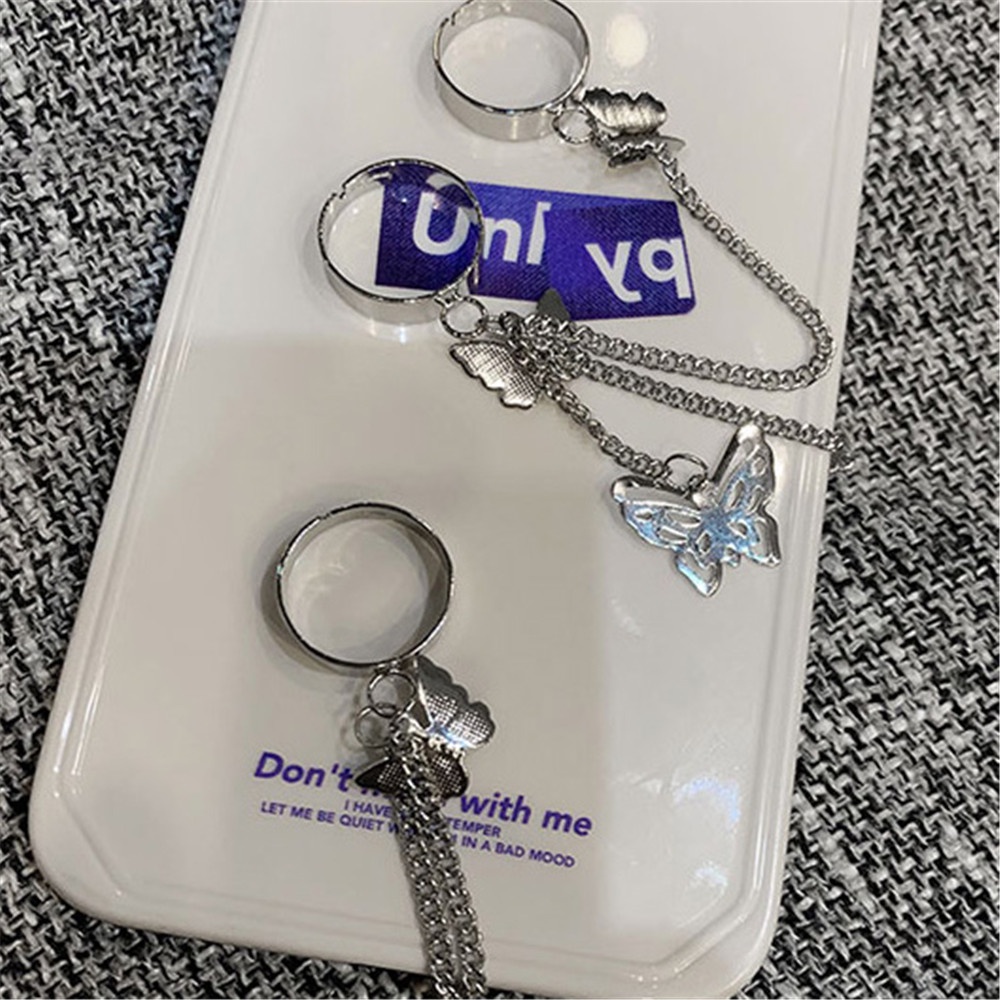 Set nhẫn hở họa tiết bướm phong cách retro sáng tạo thời trang cho nữ Yanqueens Đồ trang sức