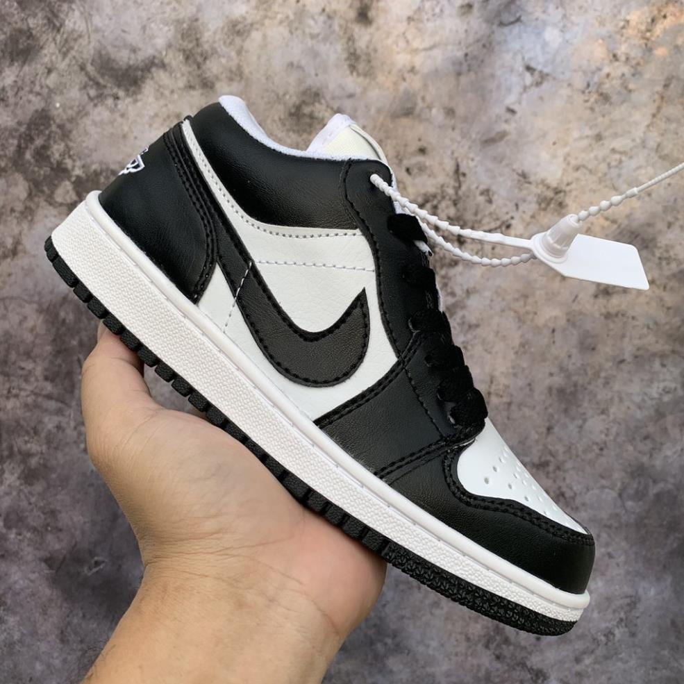 Giày thể thao jordan 1 cổ thấp màu đen trắng , giầy sneaker jodan jd1 panda low