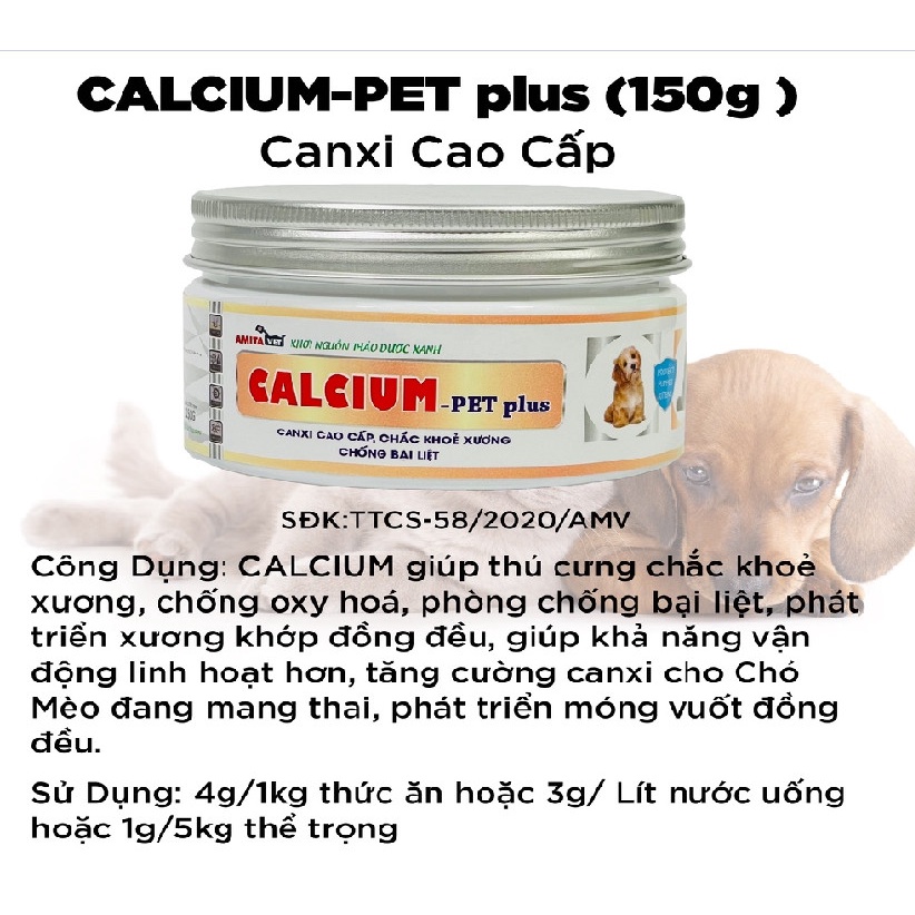 Bổ xung Canxi cho chó mèo CALCIUM vị phomai giúp chắm sóc thú cưng chắc khỏe phát triển xương